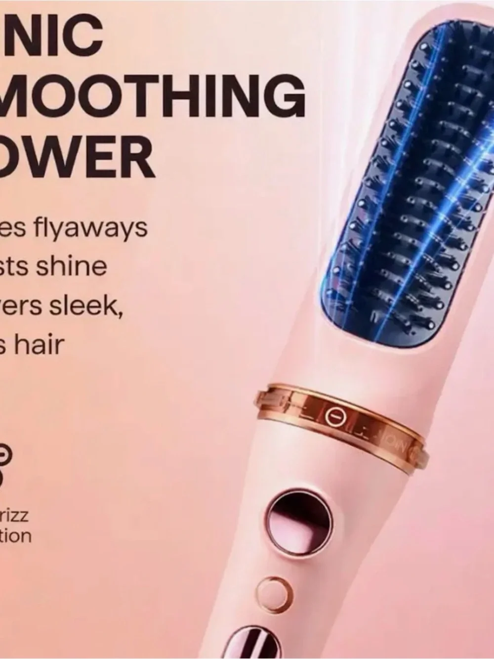 Women Pink Ionic Hair Curler Multi in une  Brush with Rose Gold Accent
